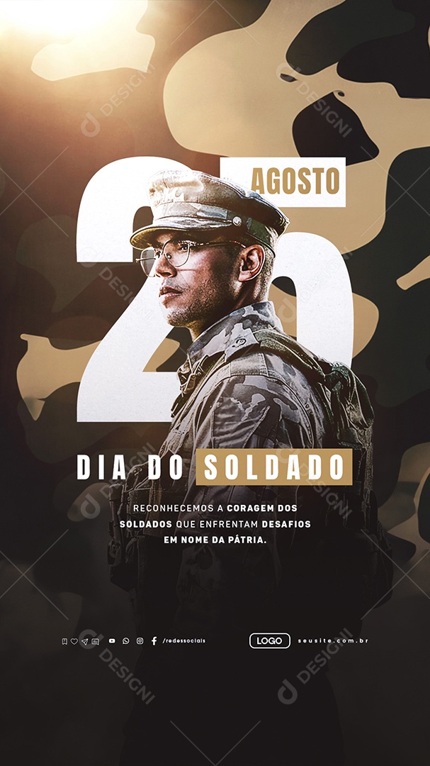 Story Dia do Soldado 25 de Agosto Social Media PSD Editável