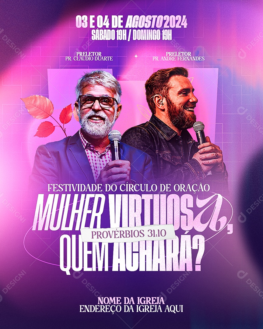 Feed  Flyer Gospel Adora Deus Social Media PSD Editável