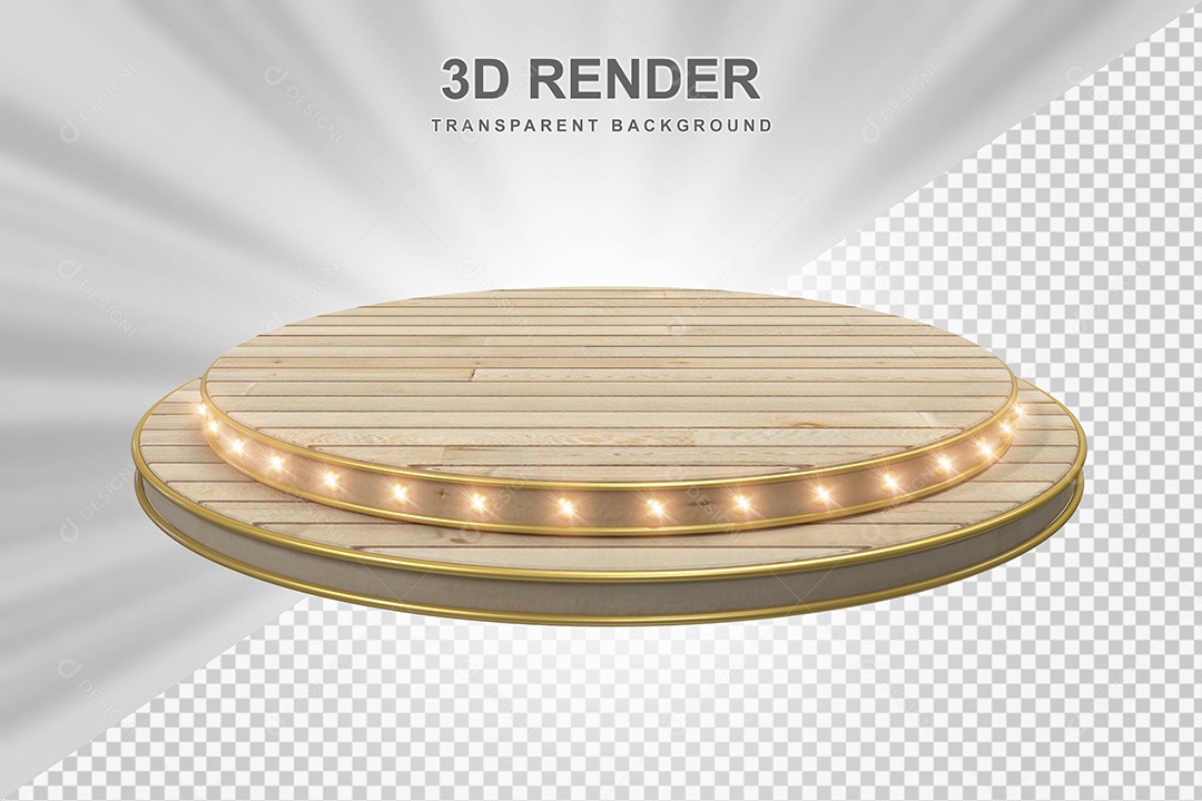 Pódio Com Luz Elemento 3D  para Composição PSD