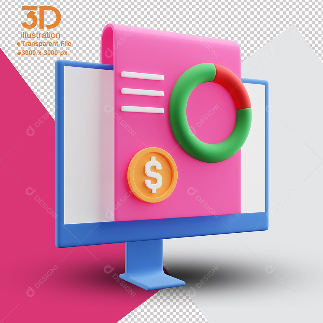 Carteira com Dinheiro Elemento 3D para Composição PSD