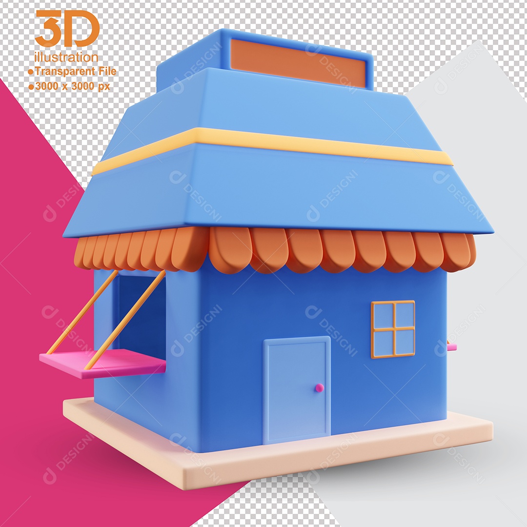 Ícone de Loja Elemento 3D Para Composição PSD