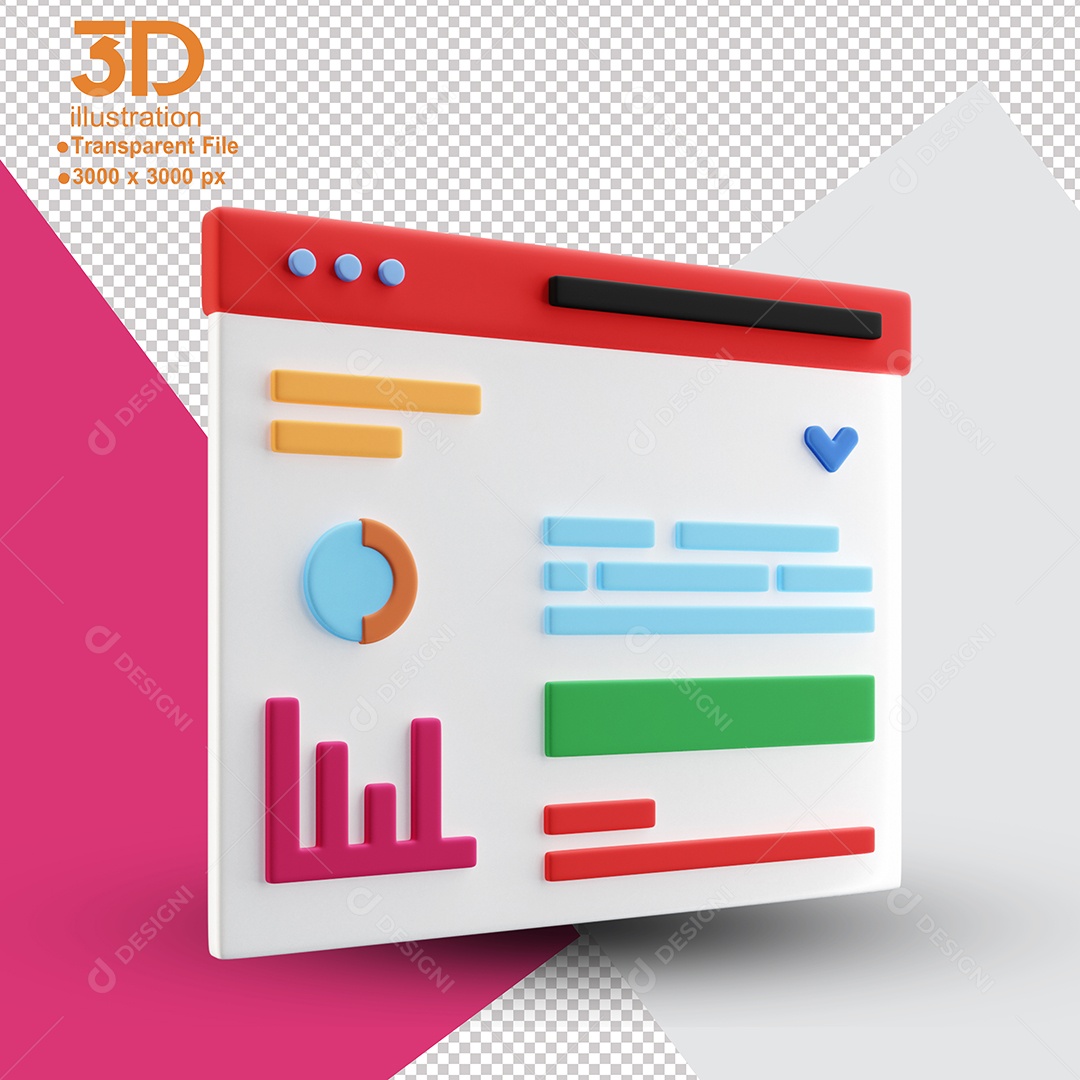 Gráficos Financeiros Elemento 3D para Composição PSD