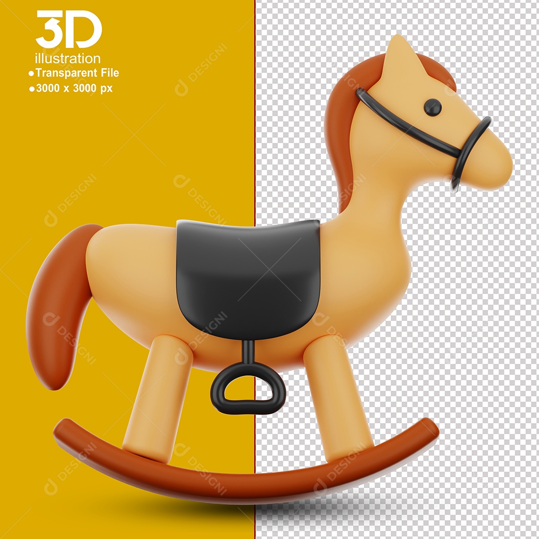 Cavalinho de Natal Elemento 3D Para Composição PSD