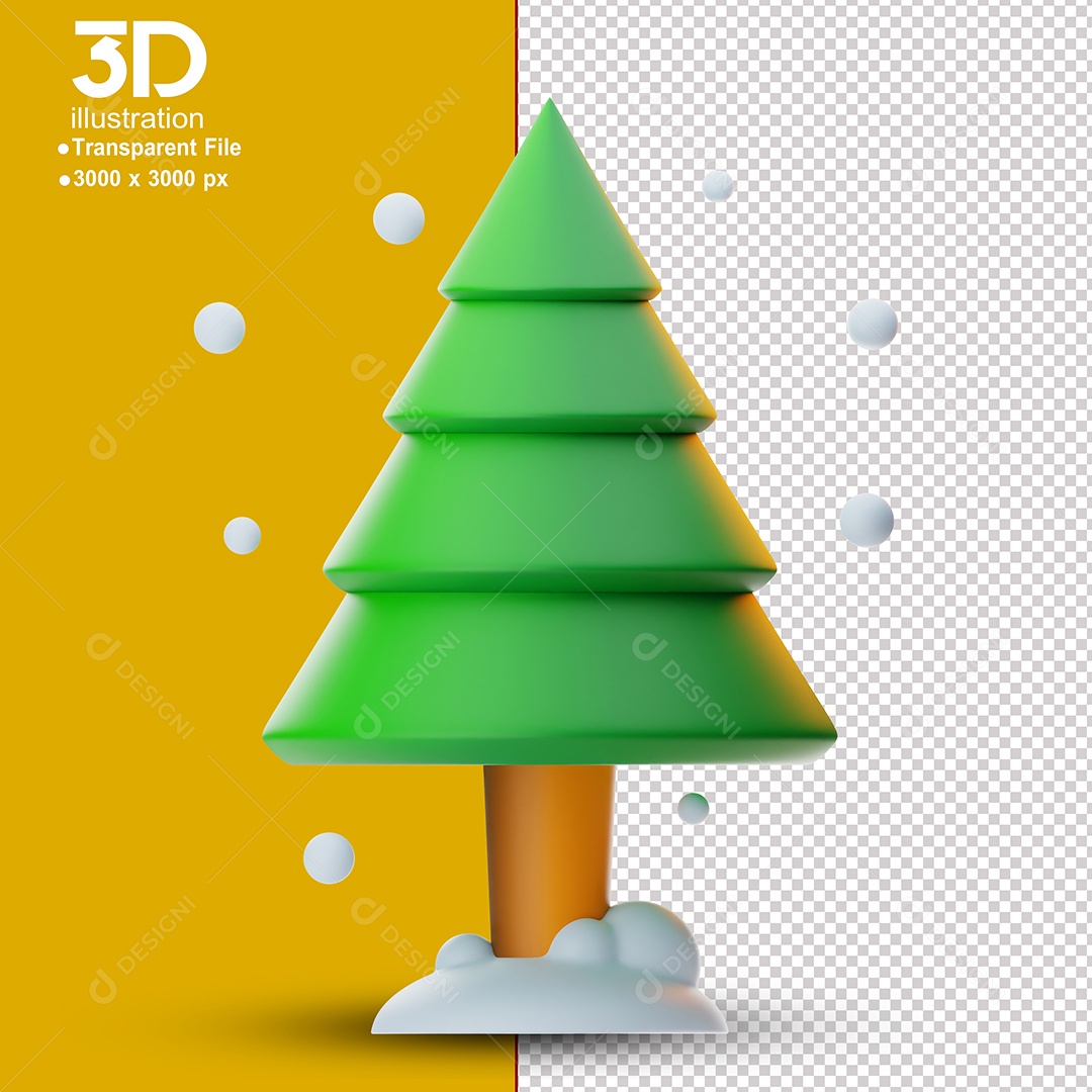 Árvore de Natal Elemento 3D Para Composição PSD