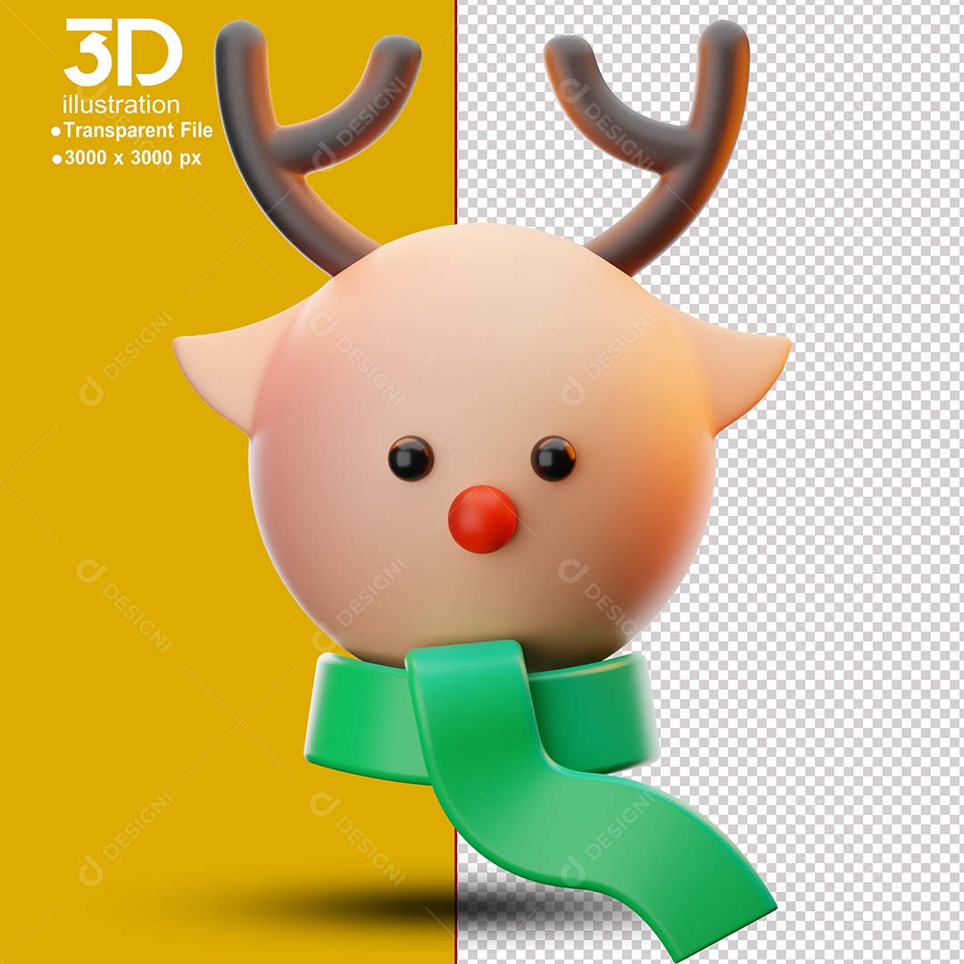 Personagem de Natal Elemento 3D Para Composição PSD