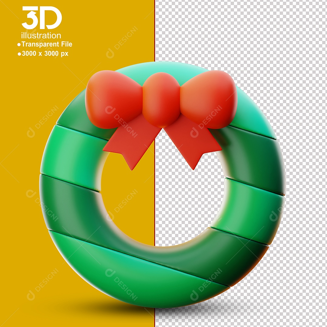 Enfeite de Natal Elemento 3D Para Composição PSD