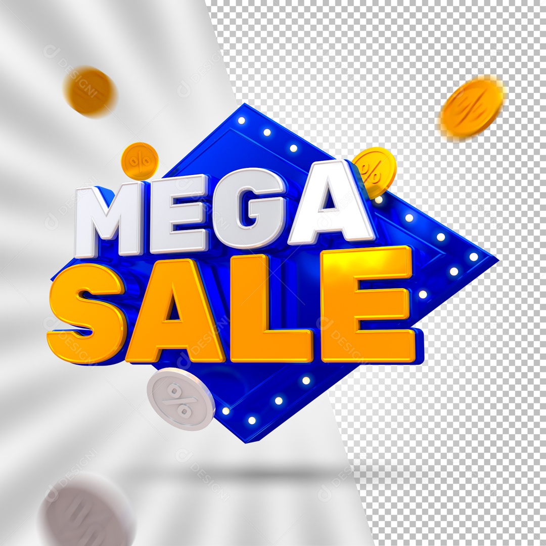 Mega Oferta Selo 3D para Composição PSD
