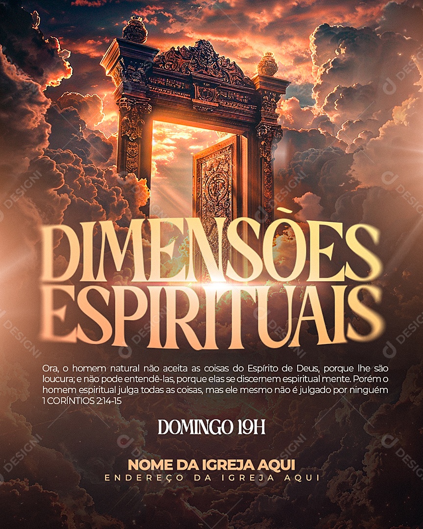 Feed Flyer Dimensões Espirituais Social Media PSD Editável