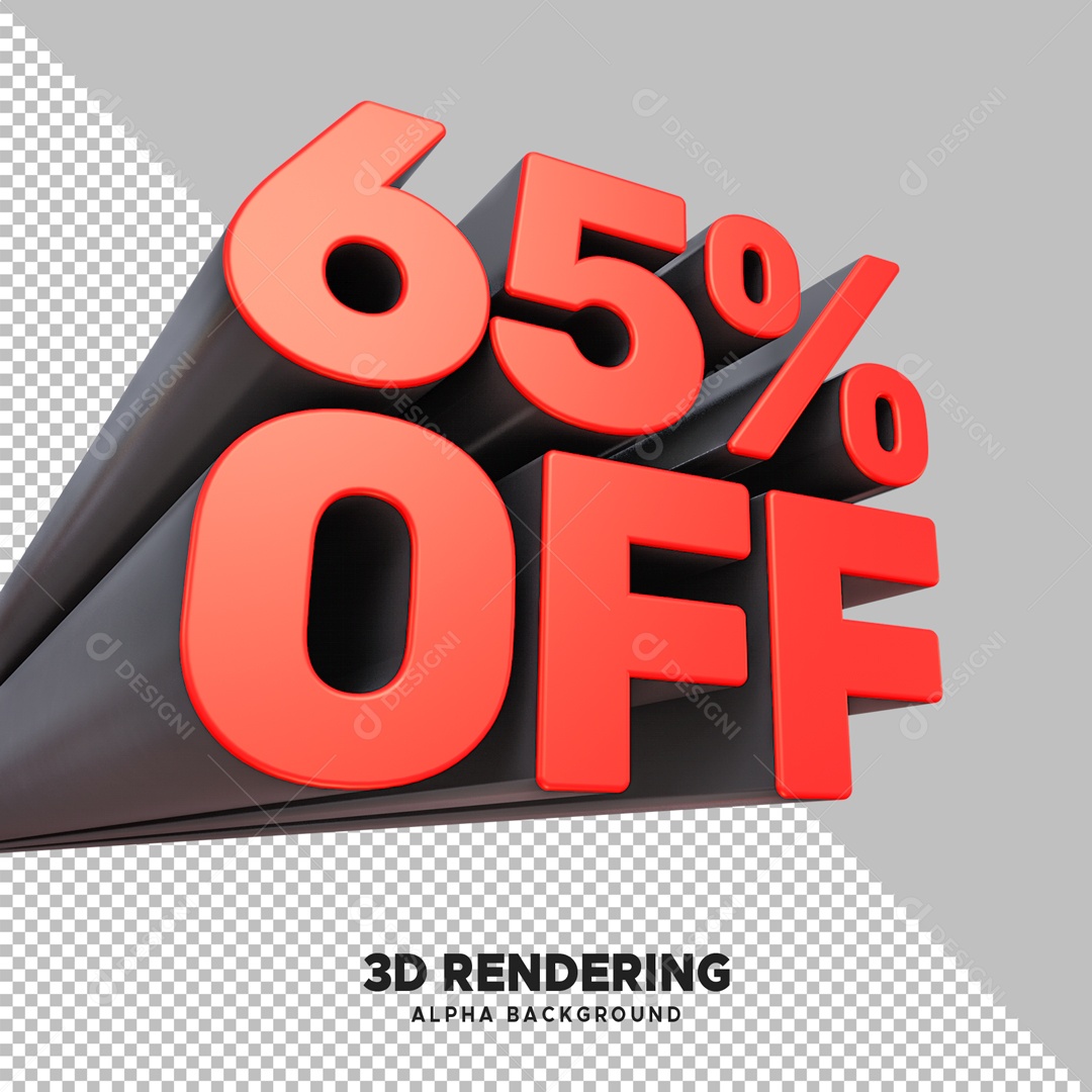 Desconto 65% OFF Elemento 3D Vermelho e Preto para Composição PSD