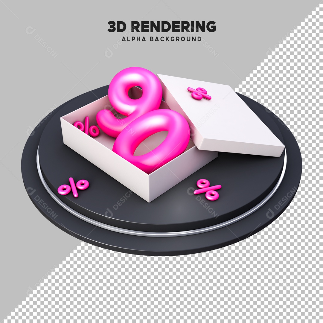 Desconto 90% Elemento 3D Rosa para Composição PSD