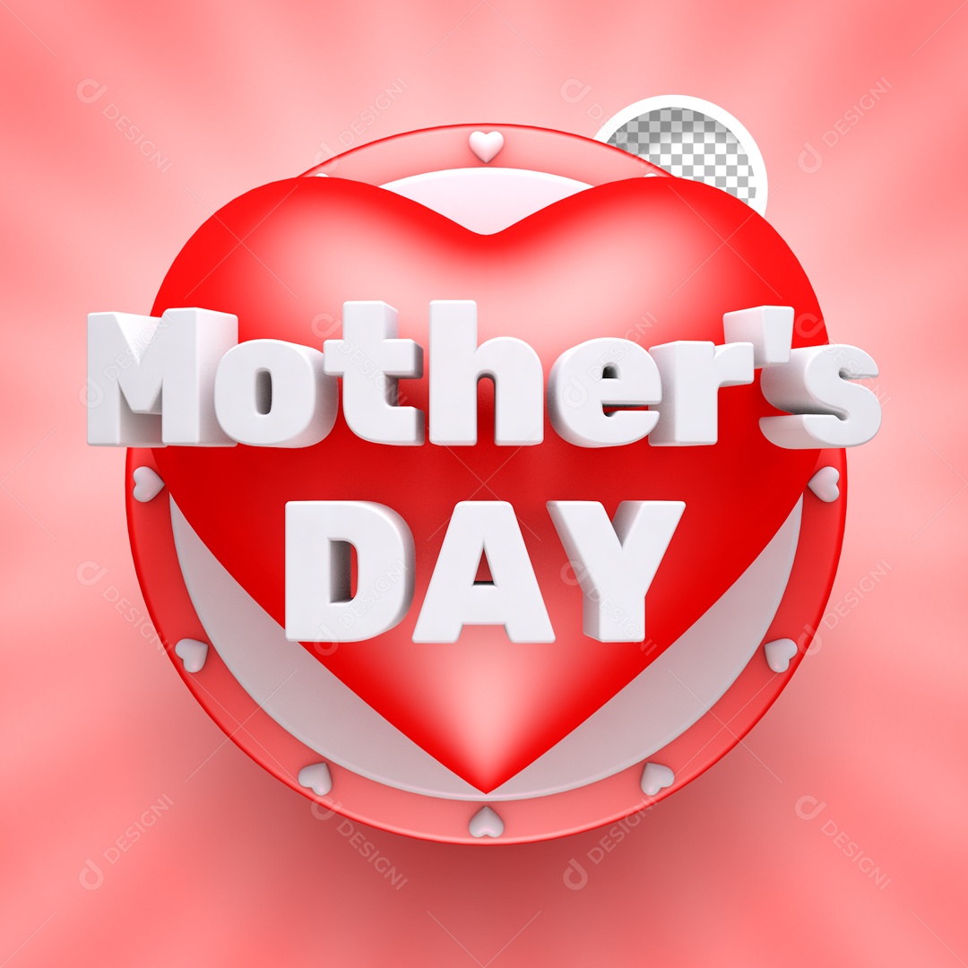 Dia das Mães Selo 3D para Composição PSD