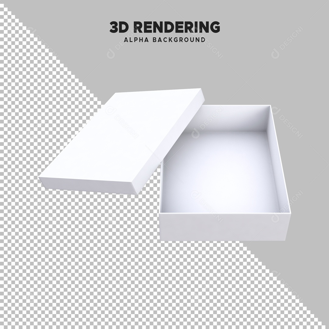 Caixa Branca Elemento 3D para Composição PSD
