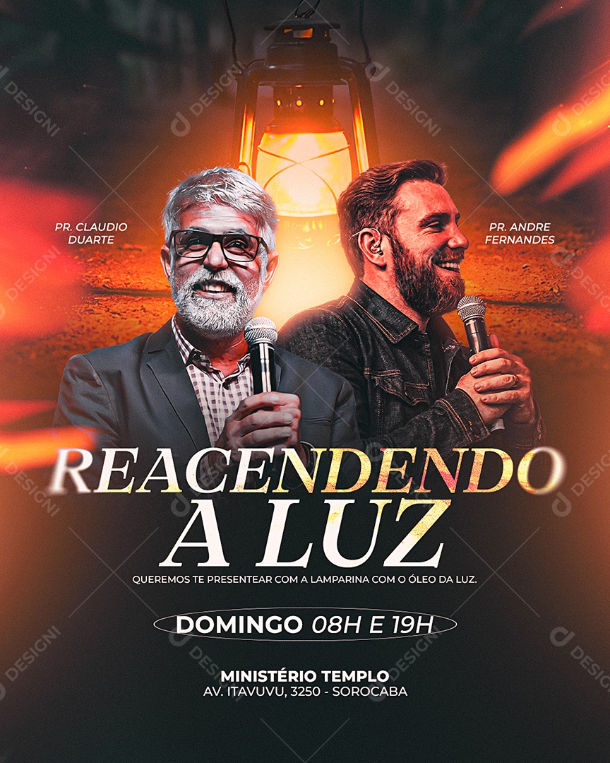 Feed Flyer Reacendendo A Luz Social Media PSD Editável