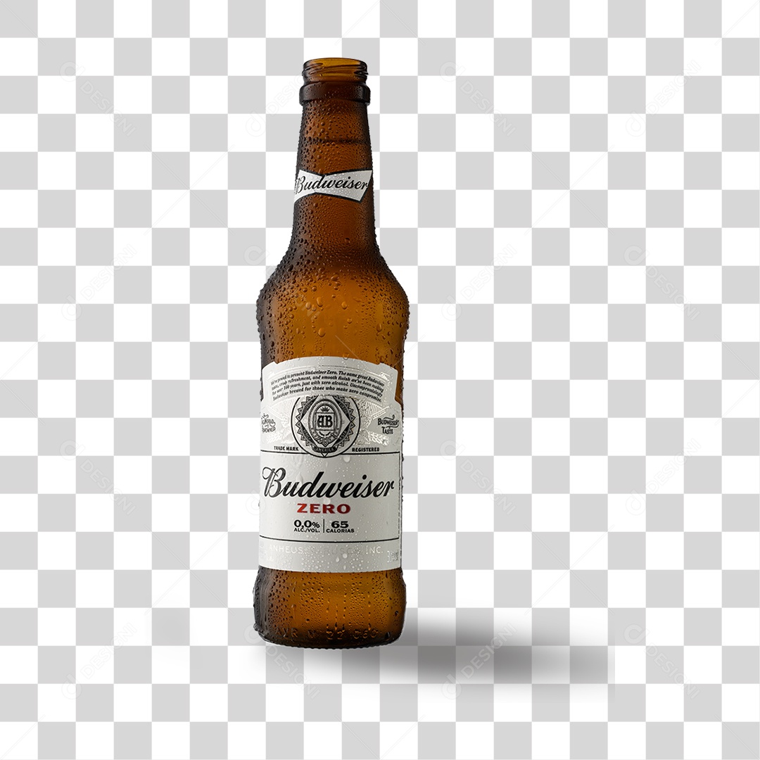Elemento 3D Garrafa de Cerveja Budweiser PNG Transparente