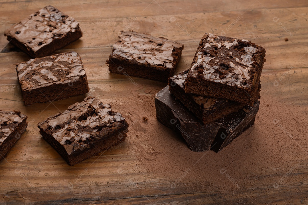 Deliciosos pedaços de brownie