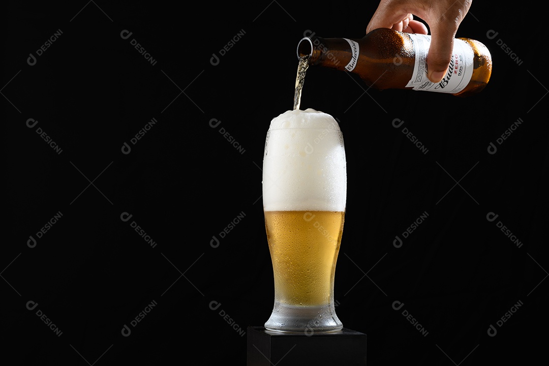 Copo e garrafa de cerveja