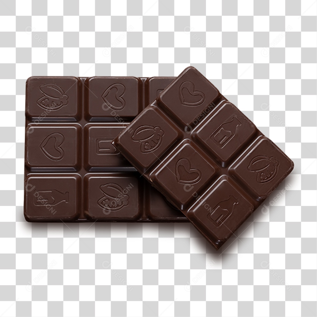 Elemento 3D Barra de Chocolate PNG Transparente