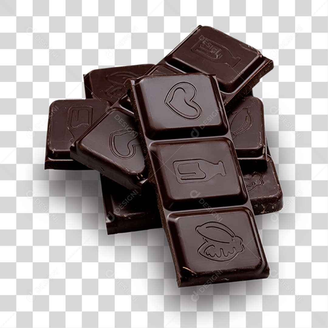 Elemento 3D Barra de Chocolate PNG Transparente