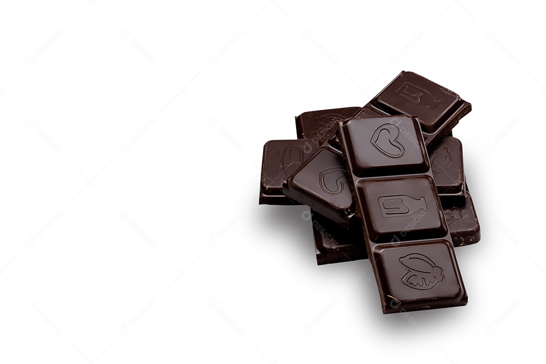 Barra de chocolate com desenho de coração