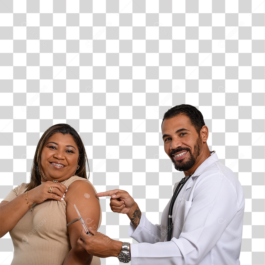 Personagem 3D Médico Aplicando Injeção PNG Transparente