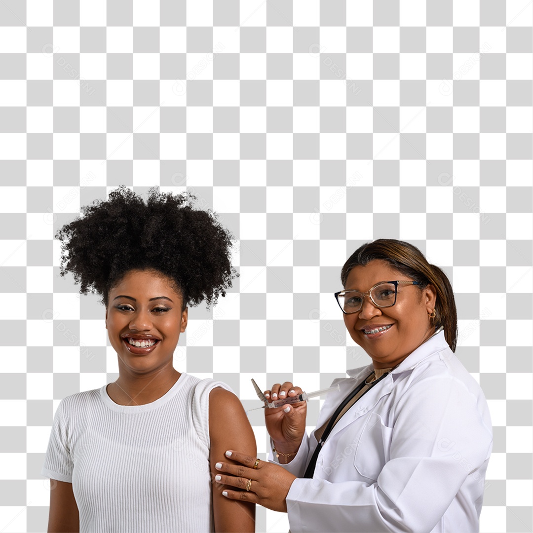 Personagem 3D Médica Aplicando Injeção PNG Transparente