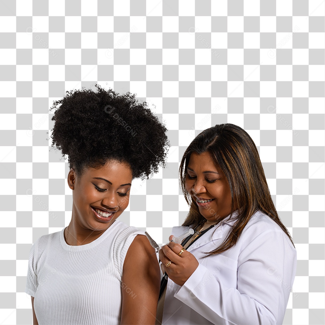 Personagem 3D Médica Aplicando Injeção PNG Transparente