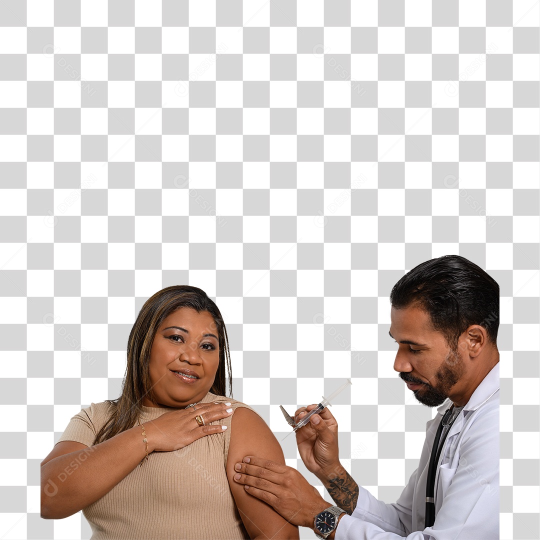 Personagem 3D Médico Aplicando Injeção PNG Transparente