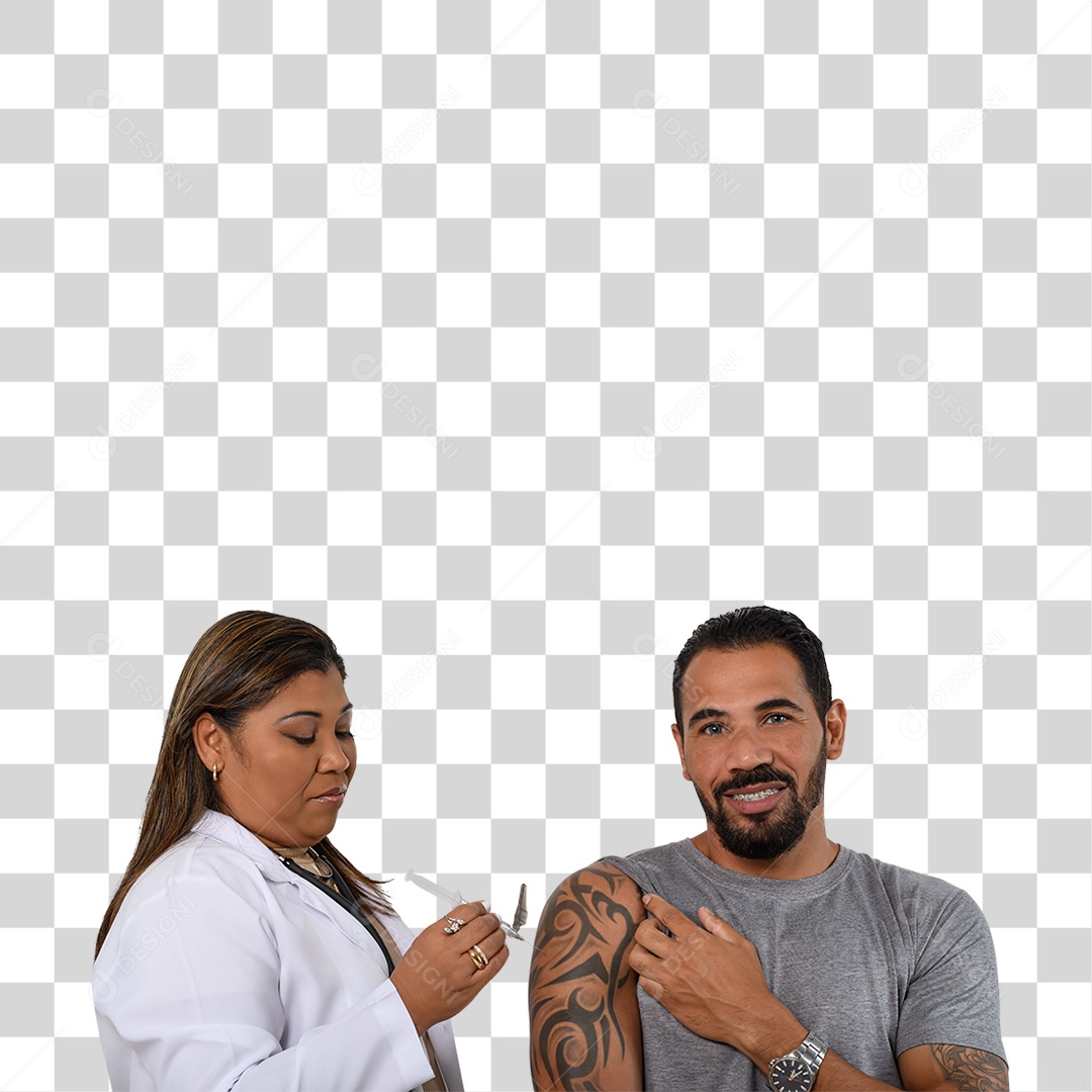 Personagem 3D Médica Aplicando Injeção PNG Transparente
