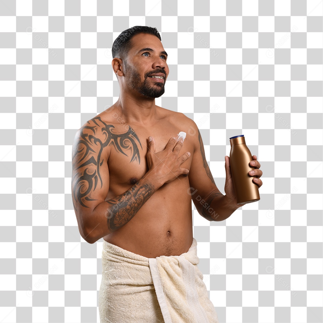 Personagem 3D Homen Tomando Banho PNG Transparente