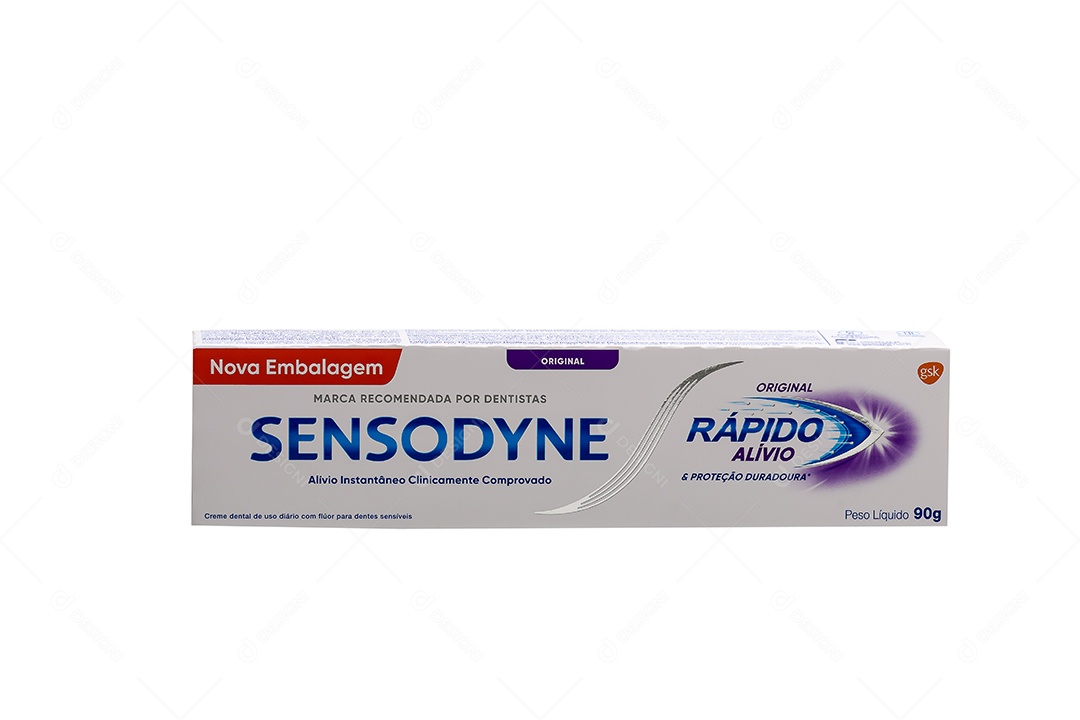 Caixa de creme dental sensodyne