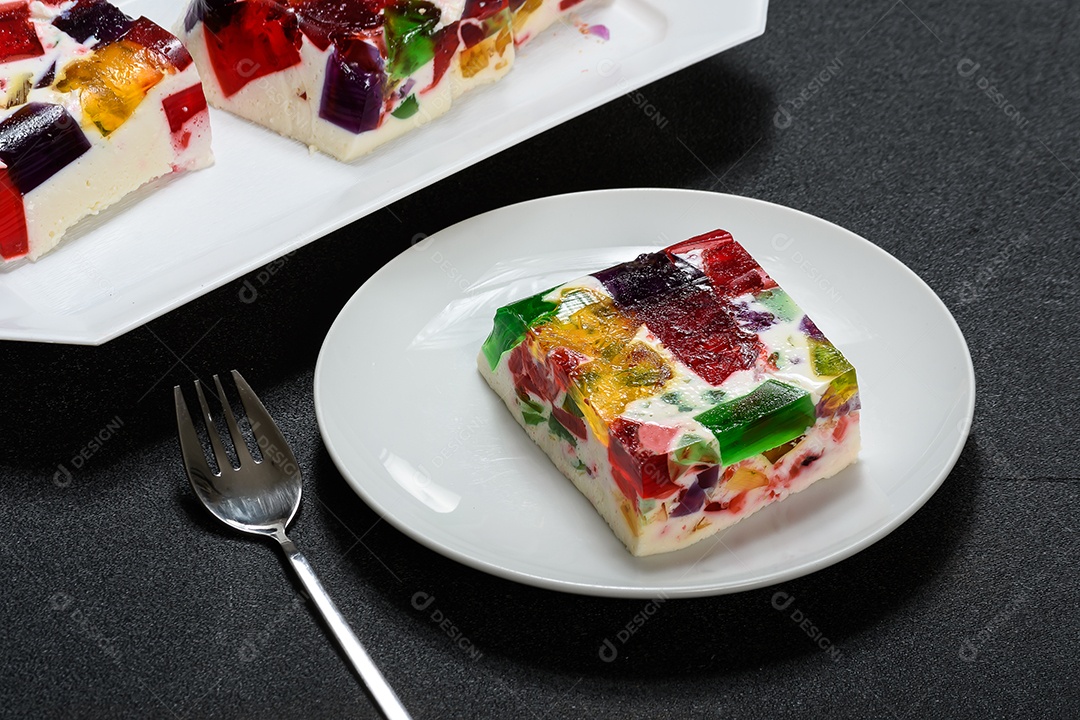 Delíciosa gelatina mosaico colorida