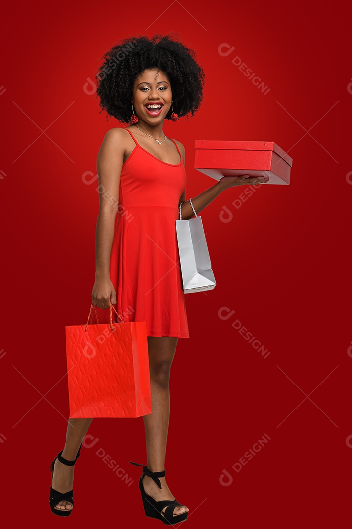 Linda mulher com presentes para o natal