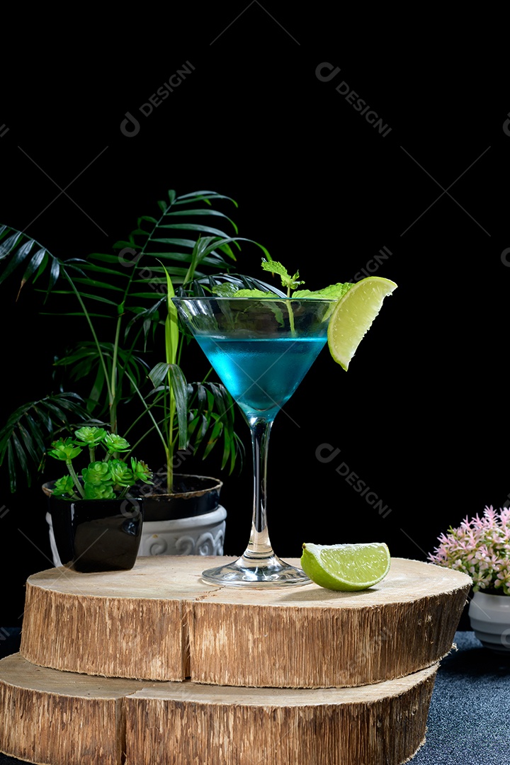 Drink blue com limão