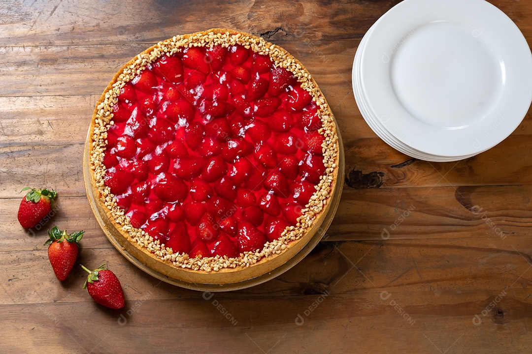 Torta de morango perfeita e saborosa