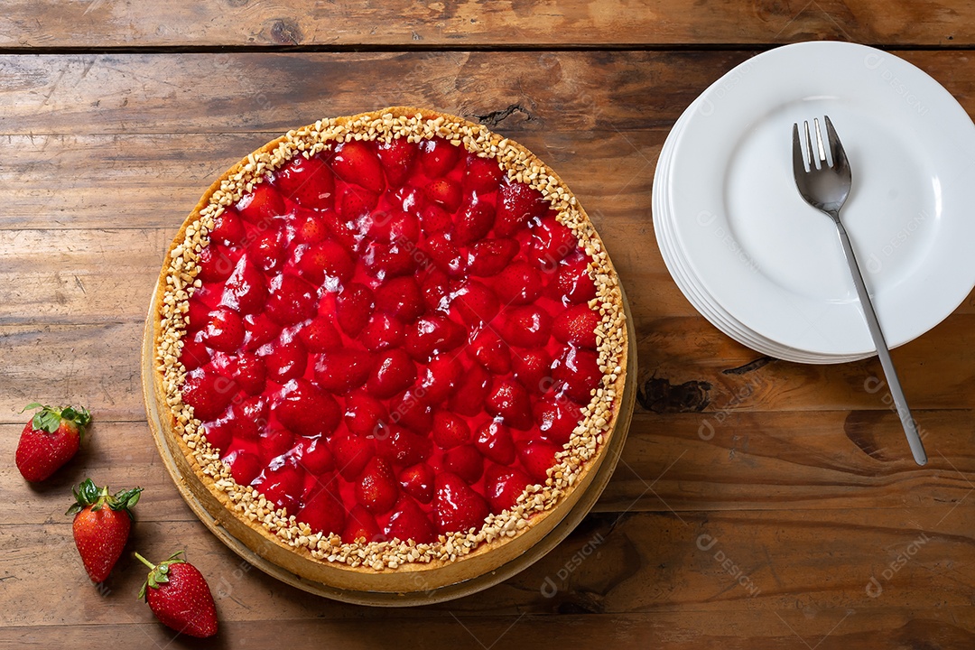 Uma torta perfeita de morango