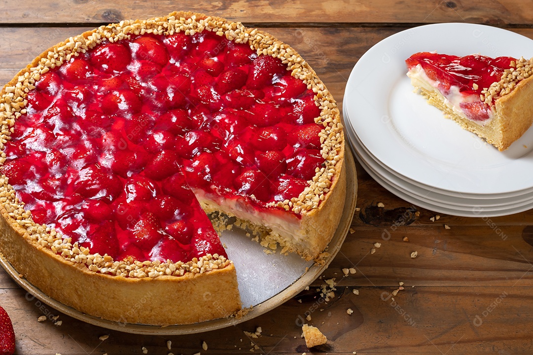 Torta tradicional de morango