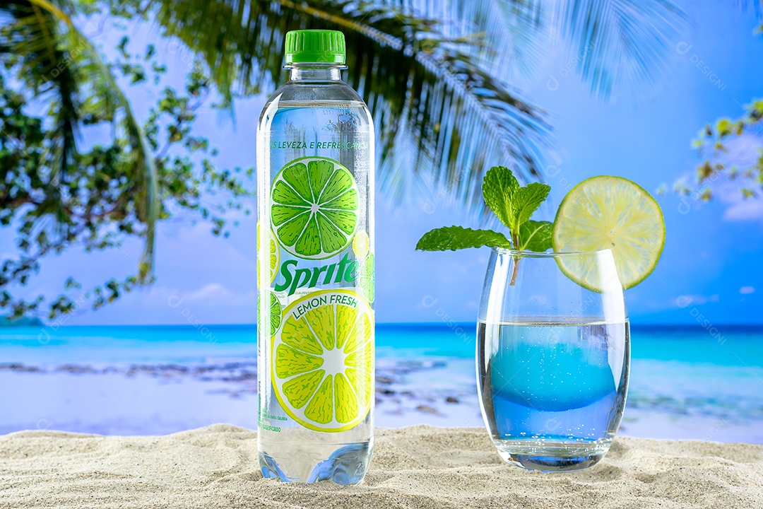 Copo com drink de sprite