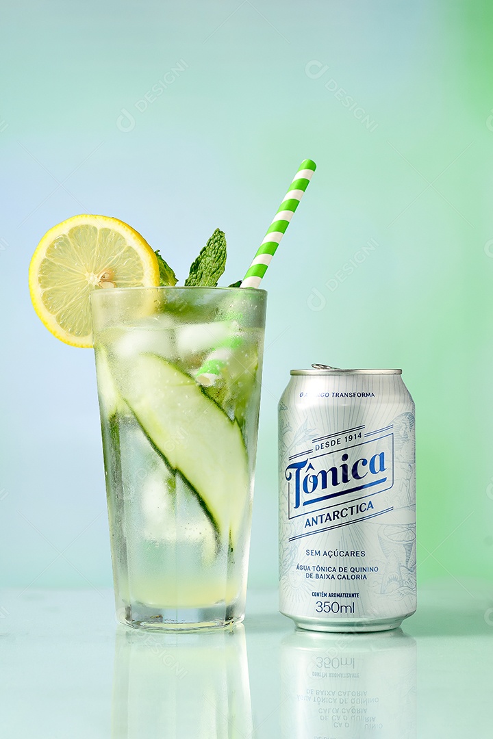 Drink de limão com tônica light