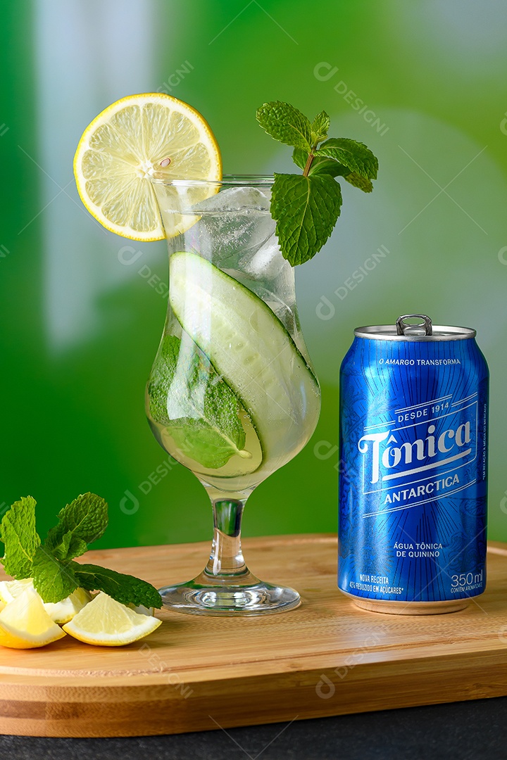 Copo limão e água tônico