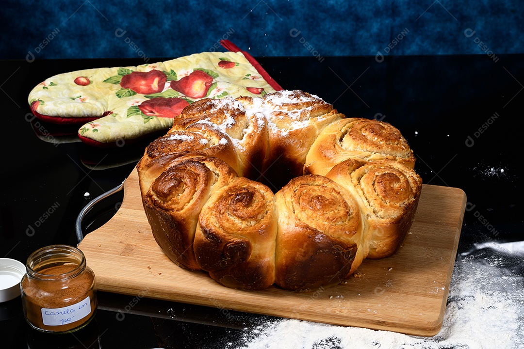 Grande roscas redonda caseira