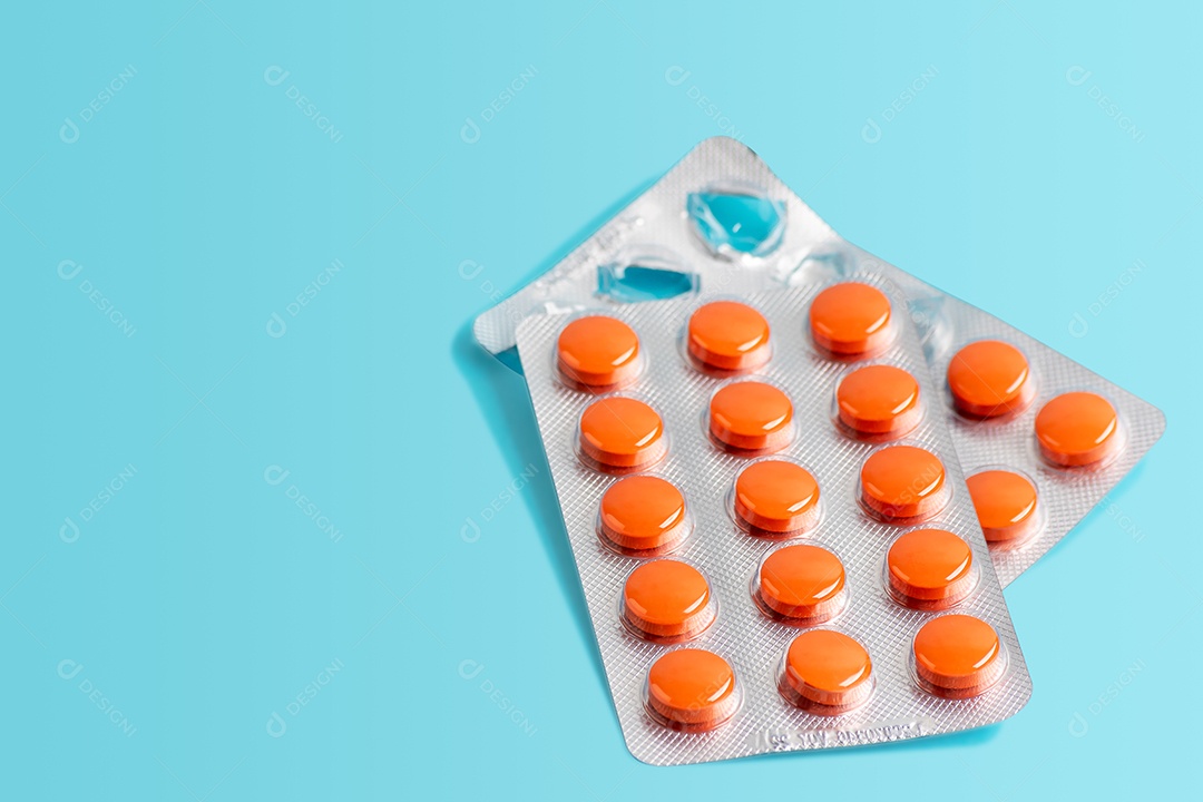 Cartela de remédios laranjado