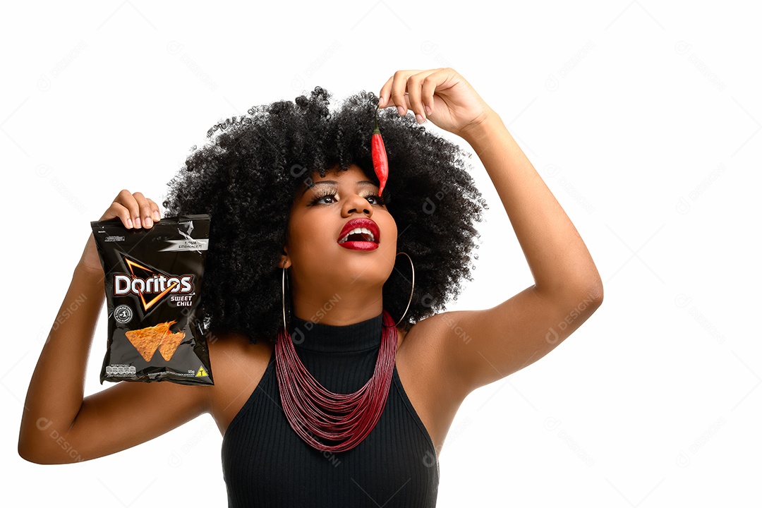 Garota propaganda de doritos de pimenta