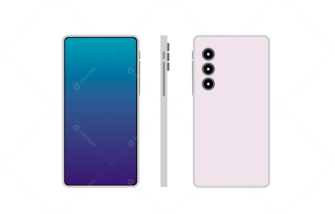 Smartphone galaxy s24 rosa sobre fundo braco isolado