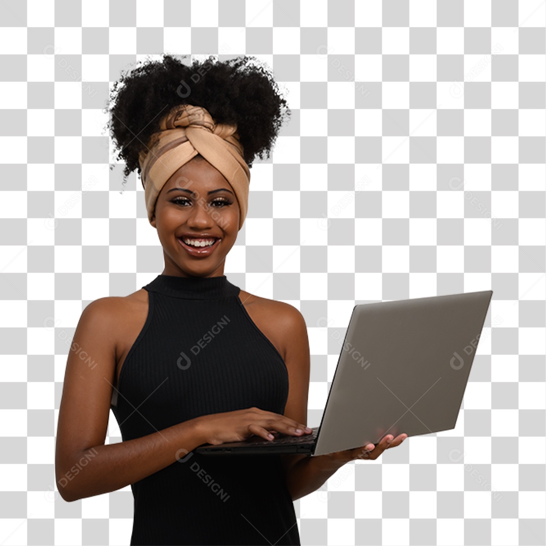 Brunette Woman Holding Transparent PNG Notebook