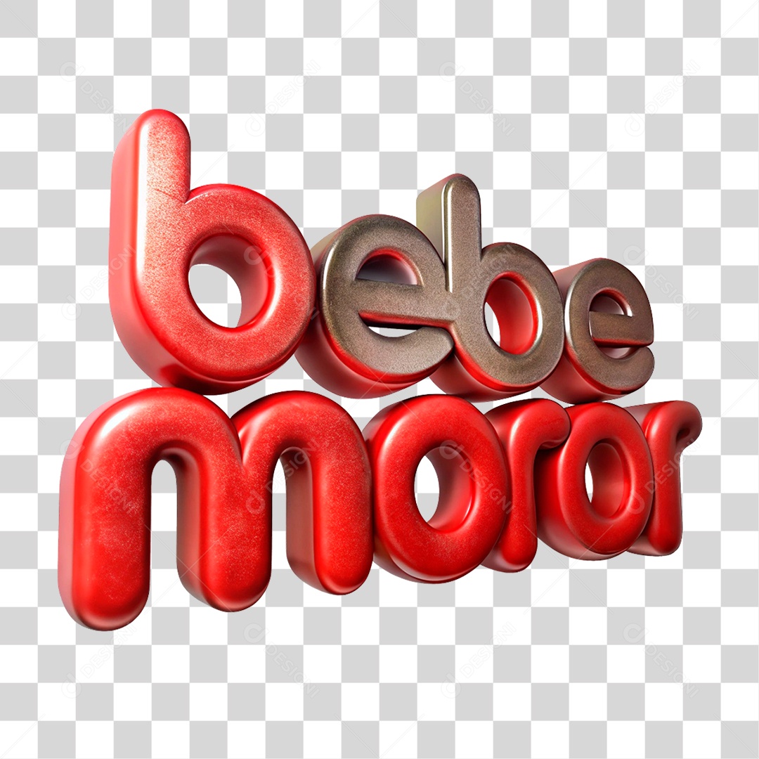 Texto 3D Bebemorar PNG Transparente