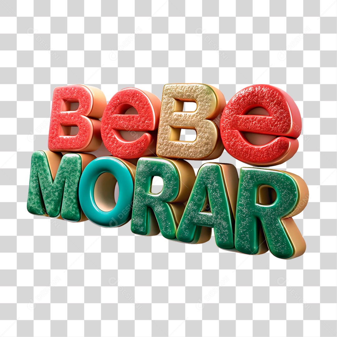 Texto 3D Bebemorar PNG Transparente