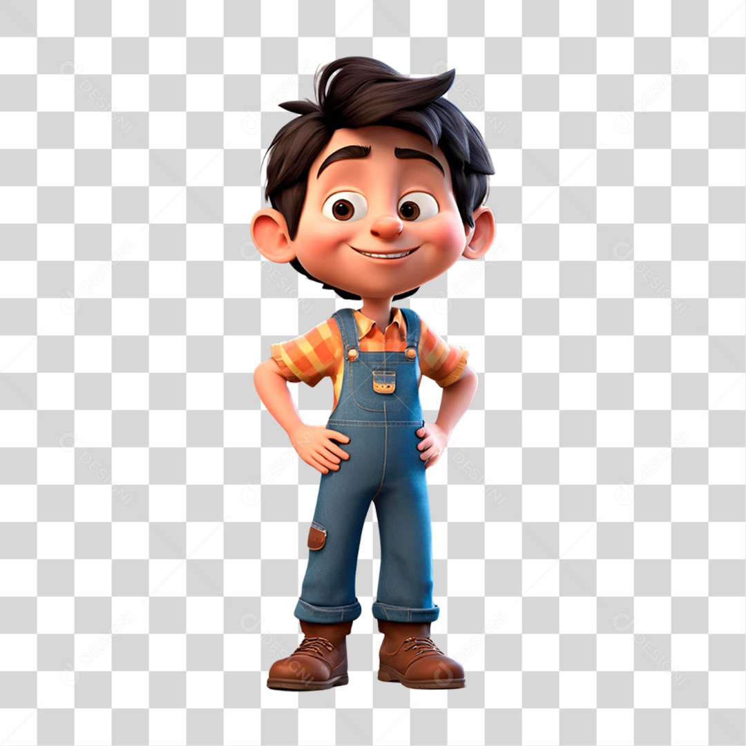 Menino de Macacão PNG Transparente