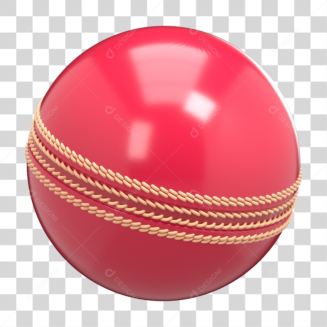 Bola De Críquete Vermelha Para Composição PNG Transparente