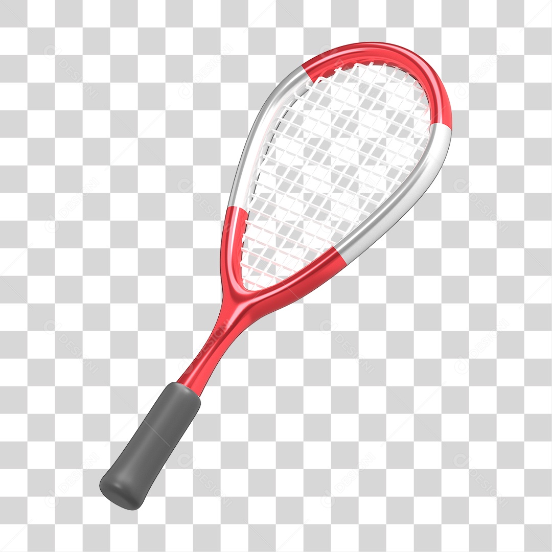 Uma Raquete De Tênis Vermelha e Branca