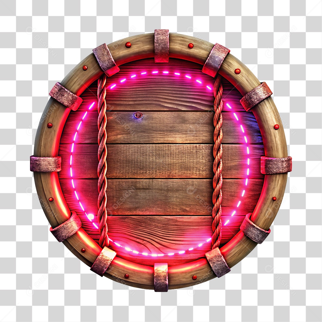 Placa de Madeira com Cores Neon PNG Transparente